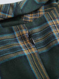 Turn-down Collar Button Up Green Plaid Autumn Winter Clothes Dresses Vintage Robe Women Elegant Swing Dress Retro
