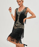 Sequin and Fringe Dancing Party 1920s Flapper Women Dress Sleeveless Summer Evening Prom Vintage Short Dresses