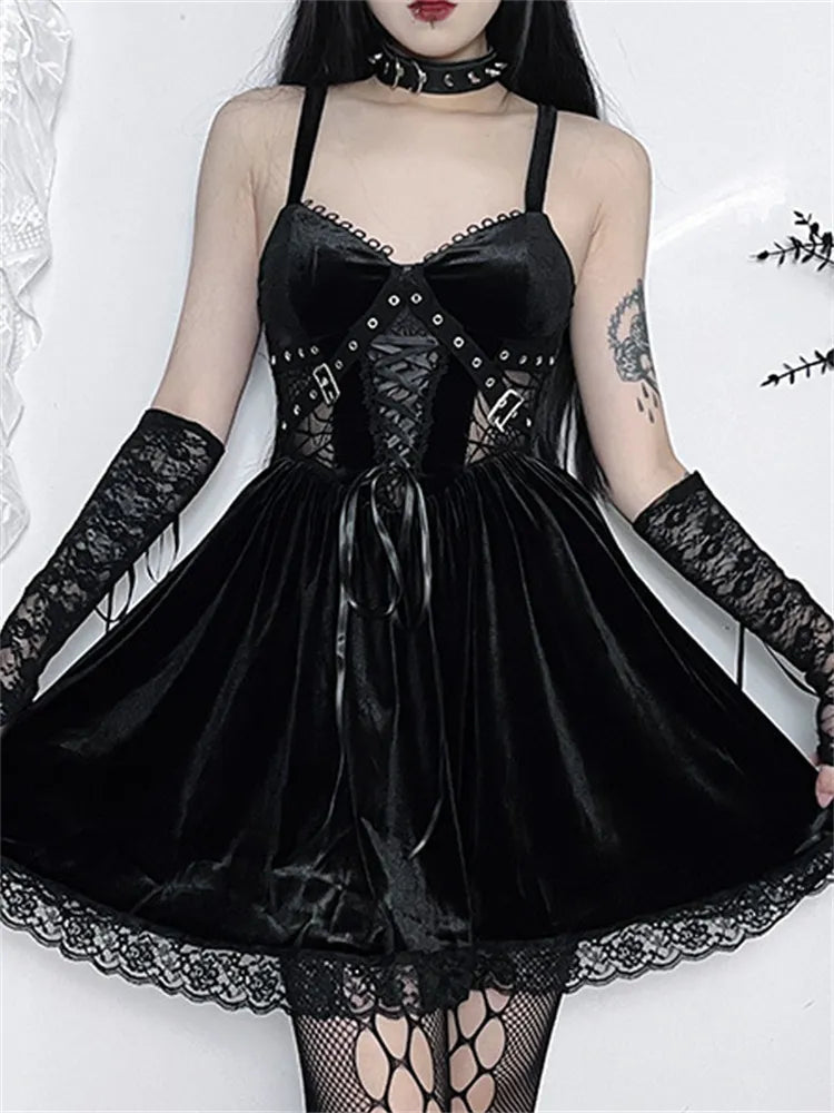 Spaghetti Straps Sexy Gothic Velvet Party Cosplay Halloween Bandage A jetechband Spaghetti Straps Sexy Gothic Velvet Party Cosplay Halloween Bandage A jetechband