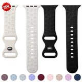 Engraved Strap For Apple Watch Band 44mm 40mm 45mm 49mm 41mm 38mm 42mm Letter silicone bracelet iwatch series 7 se 3 6 8 ultra