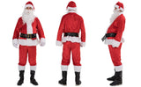 Red Deluxe Velvet 9-piece Christmas Party Men Children Family Costume Santa Claus Adult Christmas Cosplay Costume