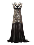 Vintage 1920s Style Prom Party Cocktail Flapper Dress Women Elegant Luxury Beaded and Sequin Mesh Maxi Dresses