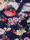 Multicolor Floral Vintage Dress Half Sleeve 50s Pinup Robe Women High Waist Cotton Elegant Luxury Retro Dresses