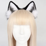 Cute Cat Ear Cosplay Hair Hoop with Flower Hairpin Woman Teens Headband for Live Broadcast Cartoon Carnivals Hairband