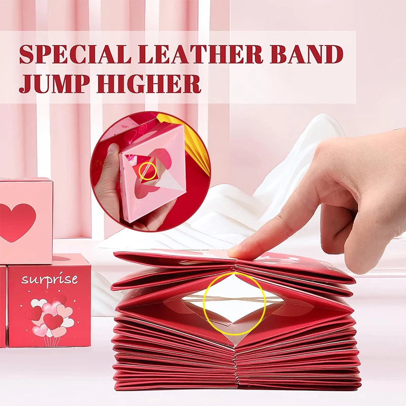 Surprise Gift Box with Confetti Cash Explosion Bounce Prank GiftBox for Money Photo Christmas Anniversary Valentine Birthday Box