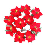 Poinsettia Christmas Flowers Garland String Lights Xmas Tree Ornaments Indoor/Outdoor Party Christmas Decoration Navidad