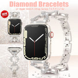 Bling Diamond Strap for Apple Watch Series 7 6 5 4 3 2  Se Lady Luxury Metal For Apple Watch Band 38mm 40mm 41mm 42mm 45mm 49mm
