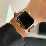 Leather Strap for Apple Watch Ultra 2 Band 49mm 41mm 45mm 40mm 44mm Correa For IWatch Series 9 8 7 6 SE 5 4 Replacement Bracelet