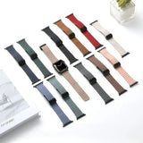 Magnetic Buckle Leather Strap For Apple Watch Ultra 2 Band 49mm For iWatch SE Series 9 8 7 6 5 40mm 41mm 42mm 44mm 45mm Bracelet