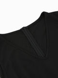 Floral Embroidered Mesh Overlay A-Line Vintage Long Dresses Women V-Neck Elegant Party Robe Femme Black Dress