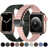 Magnetic Buckle Leather Strap For Apple Watch Ultra 2 Band 49mm For iWatch SE Series 9 8 7 6 5 40mm 41mm 42mm 44mm 45mm Bracelet