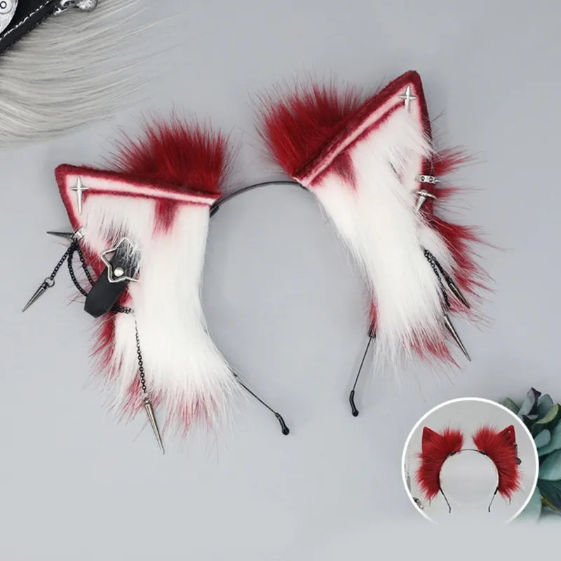 Easter Headband Wolf Ears Shape Hair Hoop Party Headpiece Cosplay Costume Props
