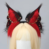 Electric Bunny Headband with Dangle Jewelry Decors Adult Punk Cosplay Headband