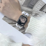 Elastic Bling Diamond Strap For Apple Watch Band 44mm 40mm 42mm 38mm Ultra 49mm Women Scrunchie Strap Bracelet iwatch8 5 4 7 SE6