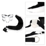 Cartoon Foxes Cat Ear Shape Hair Hoop with Tail Set Performances Hair Holder Cosplay Party Headwear for Teenagers Woman