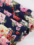 Multicolor Floral Vintage Dress Half Sleeve 50s Pinup Robe Women High Waist Cotton Elegant Luxury Retro Dresses