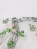 Floral Embroidered Mesh Flare Sleeve Green Bodycon Wiggle Dress Elegant Outfits for Women Keyhole Front Vintage Dresses