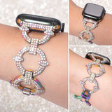 Bling Diamond Strap for Apple Watch Series 7 6 5 4 3 2  Se Lady Luxury Metal For Apple Watch Band 38mm 40mm 41mm 42mm 45mm 49mm