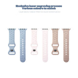 Engraved Strap For Apple Watch Band 44mm 40mm 45mm 49mm 41mm 38mm 42mm Letter silicone bracelet iwatch series 7 se 3 6 8 ultra