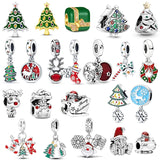 925 Silver Christmas Series Gift Snowflakes Elk Santa Claus Fit Pandora Original Bracelet Charm Beads Necklace Jewelry