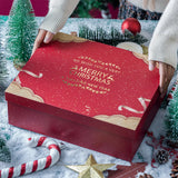 Merry Christmas High-end Flip Gift Box Reusable Home Party Decoration 3D Cardboard Illustration Xmas Exquisite Red Gift Box 1PC