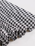 Peter Pan Collar Gingham Print Elegant Summer Dress Women New In Rockabilly Vintage Belted Pocket Side Swing Dresses