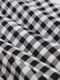 Peter Pan Collar Gingham Print Elegant Summer Dress Women New In Rockabilly Vintage Belted Pocket Side Swing Dresses