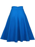 Pinup 50s Dog Print Kawaii Vintage High Waist Skirts for Women Cotton A Line Knee Length Retro Swing Skirt