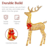 3Pcs Christmas Deer Decoration Light LED Reindeer Elk Luminous Sculptures Garden Lawn Outdoor Yard Christmas Ornaments