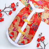 New Year's Outfit Fatou Northeast Large Flower Cotton Coat Dogs and Cats Autumn and Winter Pet Clothes