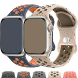 Original Sport Rubber Strap for Apple Watch Band Ultra 2 49mm 45mm 44mm 42mm 38mm Colored Particles Band for IWatch 9 8 7 6 5 SE