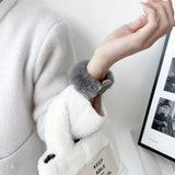 Korean Warm Plush Strap For Apple Watch Band Ultra 49 41/45 38/42 40/44mm Girls Elastic Loop Bracelet iWatch Series 9 8 7 6 4 SE