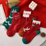 Christmas Autumn And Winter Cute Mid Tube Socks New Year Cartoon Tide Japanese Primitive Year Elk Christmas Gift Socks