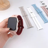 No Gaps Strap for Apple Watch Band Ultra 49mm 45mm 44mm 42mm 41mm 40mm 38mm Fashion Soft Silicone Bracelet IWatch 8 7 6 SE 5 4 3