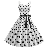 Women Summer Sexy Spaghetti Strap Polka Dot Dress Vintage Elegant Big Swing Party Rockabilly Dress Vestidos