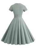 Notched Collar High Waist 40s 50s Plaid Rockabilly Dress Autumn Women Belted Elegant Ladies Vintage Midi Dresses