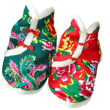 New Year's Outfit Fatou Northeast Large Flower Cotton Coat Dogs and Cats Autumn and Winter Pet Clothes