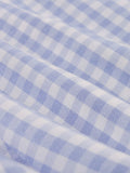 Blue and White Plaid Vintage Dresses for Women Notched Collar Single Breasted Bow Tie Back Elegant A-Line Dress