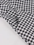 Peter Pan Collar Gingham Print Elegant Summer Dress Women New In Rockabilly Vintage Belted Pocket Side Swing Dresses