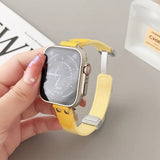 Slim Magnetic Buckle Nylon Strap For Apple Watch Ultra 49mm 45mm 41mm For iWatch 8 7 6 5 4 Se 44mm 42mm 40mm Candy Color Band