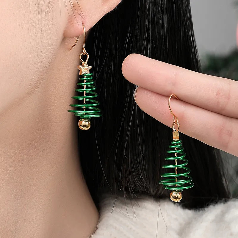 Creative Christmas Tree Earrings For Women Girls New Alloy Earrings Jewelry Happy New Year Festival Party Gifts