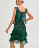 Sequin and Fringe Dancing Party 1920s Flapper Women Dress Sleeveless Summer Evening Prom Vintage Short Dresses