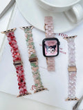 Resin watch strap for apple watch band 40mm 44mm 38mm 42mm Fashion Bracelet for iwatch 7 6 series 5 4 3/2/1 45 mm 41mm  correa