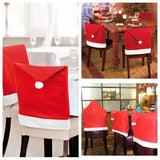 6 Pcs/Set Red Chairs Set Christmas Hats Non-woven Table Products Comfortable Soft Holiday Supplies Christmas Decorations