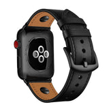 Leather Strap For Apple watch band 44mm 40mm 45mm 49mm 41mm 45 mm correa Cowhide Bracelet iWatch series 8 9 3 se 5 4 6 7 Ultra 2