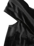 Elegant Off Shoulder Sexy Women Solid Velvet Winter Long Dress Fit and Flare Vintage Ladies Party Swing Dresses