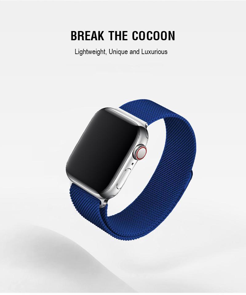 Blue Milanese Apple Watch Band