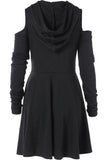Clothing for Women Plus Size Gothic Punk Long Sleeve Low Cut Dress Cloak Costumes Vintage Black