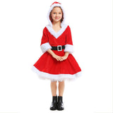 Girls Mrs Claus Costume Santas Little Helper Kids Miss Christmas Dress Outfit