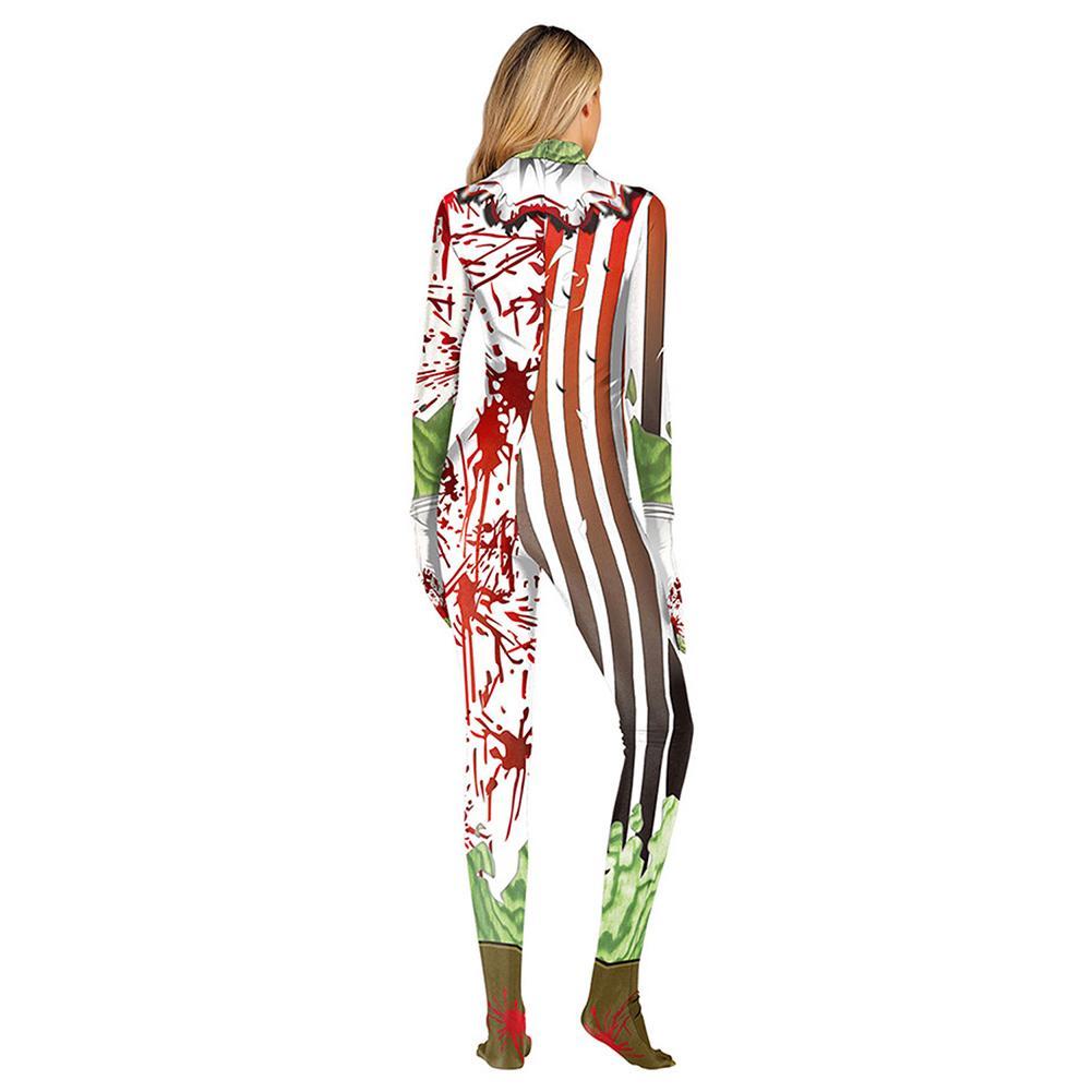 Halloween Adult Women Full Body Lycra Spandex Horror Clown Zentai Suit Cosplay Costumes